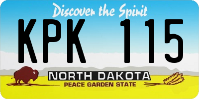 ND license plate KPK115