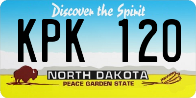 ND license plate KPK120