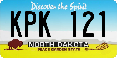 ND license plate KPK121