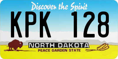 ND license plate KPK128