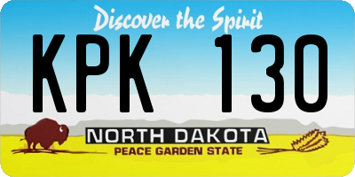 ND license plate KPK130