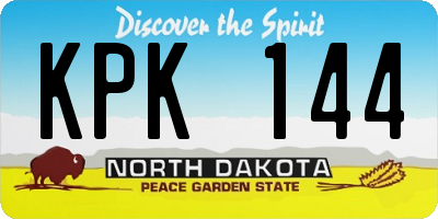 ND license plate KPK144