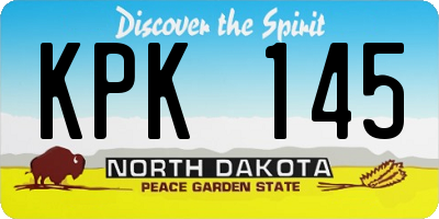 ND license plate KPK145