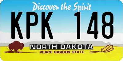 ND license plate KPK148