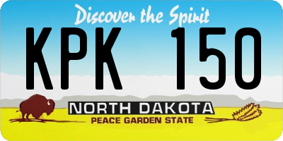 ND license plate KPK150