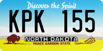 ND license plate KPK155
