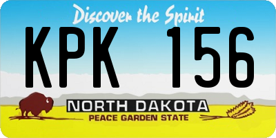 ND license plate KPK156