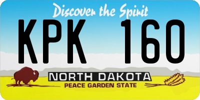 ND license plate KPK160