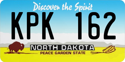 ND license plate KPK162
