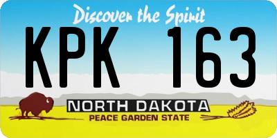 ND license plate KPK163