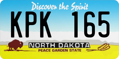 ND license plate KPK165