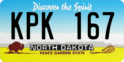 ND license plate KPK167