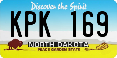 ND license plate KPK169