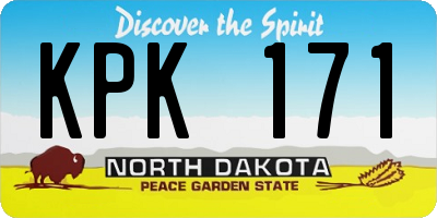 ND license plate KPK171