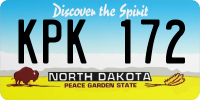 ND license plate KPK172