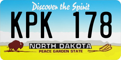 ND license plate KPK178
