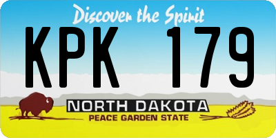 ND license plate KPK179