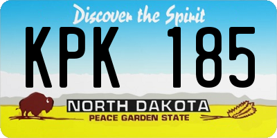 ND license plate KPK185