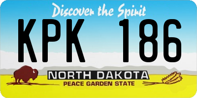 ND license plate KPK186