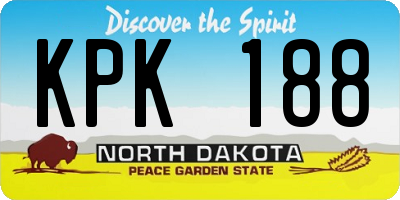 ND license plate KPK188