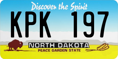 ND license plate KPK197
