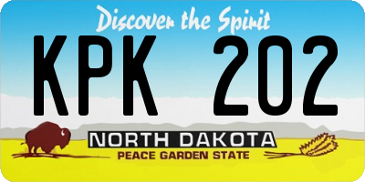 ND license plate KPK202