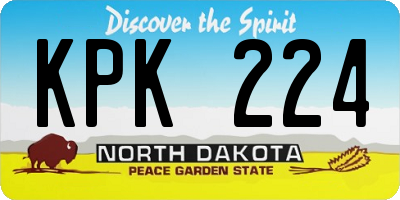 ND license plate KPK224