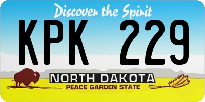 ND license plate KPK229