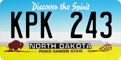ND license plate KPK243