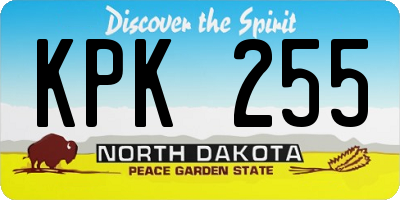 ND license plate KPK255