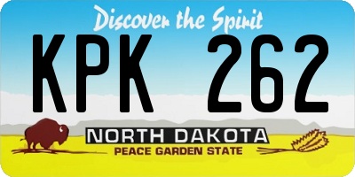 ND license plate KPK262