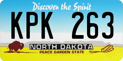 ND license plate KPK263