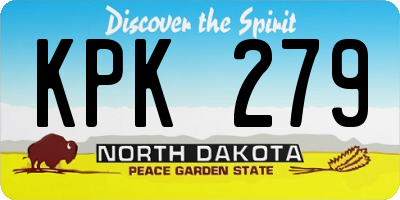 ND license plate KPK279