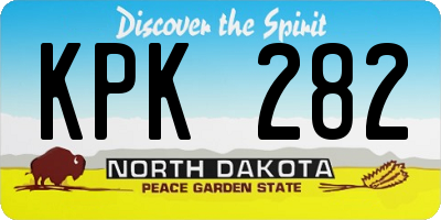 ND license plate KPK282