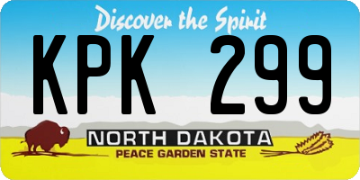 ND license plate KPK299