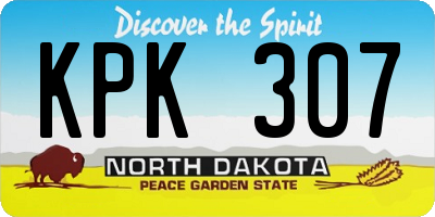 ND license plate KPK307