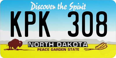 ND license plate KPK308