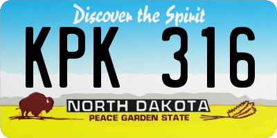 ND license plate KPK316