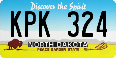 ND license plate KPK324