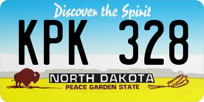ND license plate KPK328