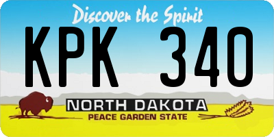 ND license plate KPK340