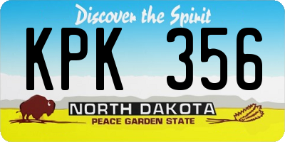 ND license plate KPK356