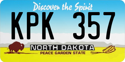 ND license plate KPK357
