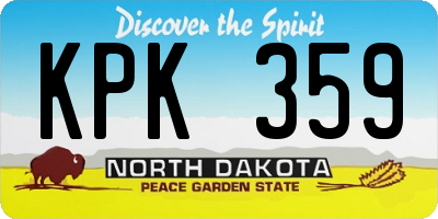 ND license plate KPK359