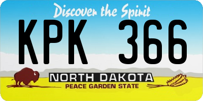 ND license plate KPK366