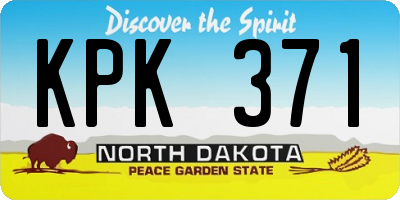 ND license plate KPK371
