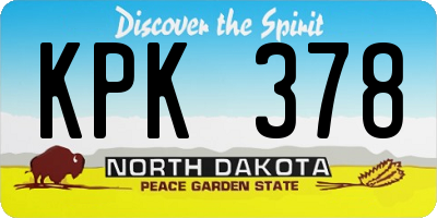 ND license plate KPK378