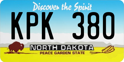 ND license plate KPK380