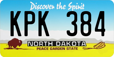 ND license plate KPK384