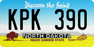 ND license plate KPK390